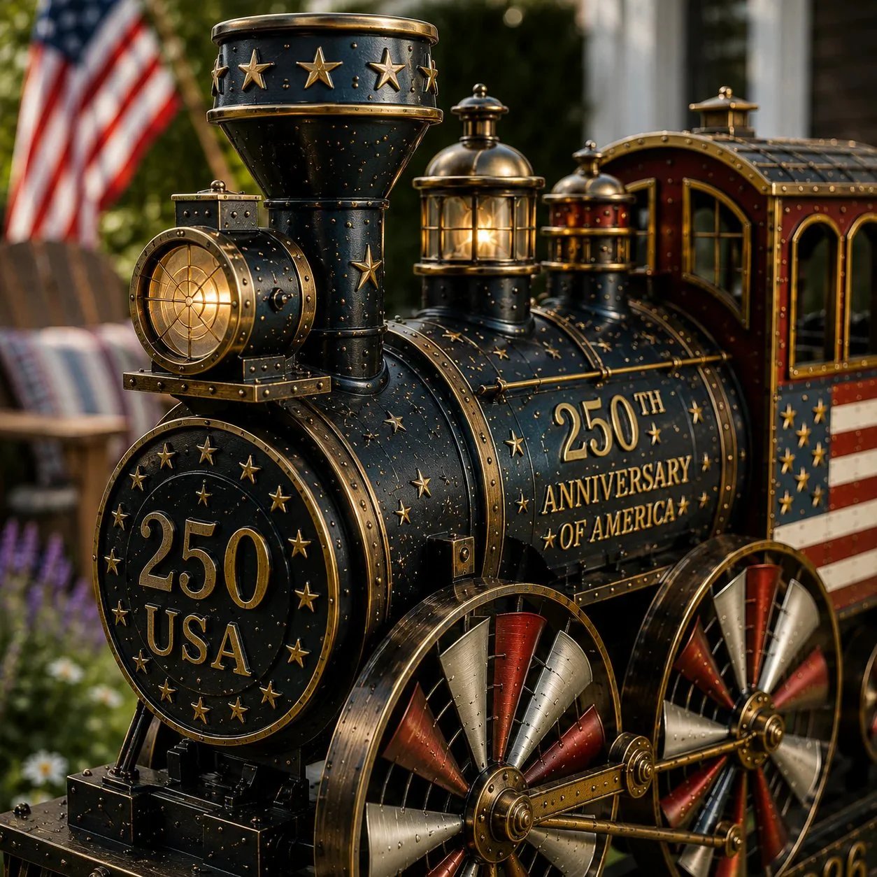 🔥Limited time 49% OFF🔥🚂USA 250 “Liberty Express” Train Garden Wind Spinner -✈️ (Buy 2 Free Delivery Fee)