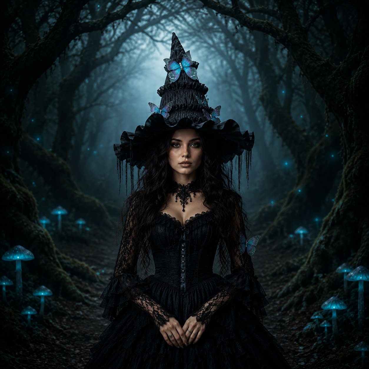 🦋 🧙Mystical Butterfly Witch Hat – 🖤Enchant Your Halloween Look