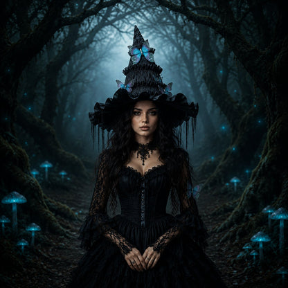 🦋 🧙Mystical Butterfly Witch Hat – 🖤Enchant Your Halloween Look