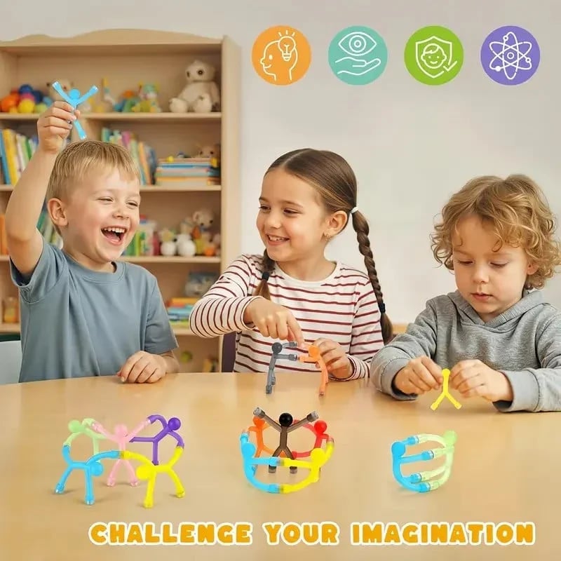 🔥LAST DAY 50% OFF - 🧲🌈 Magic Magnetic Little Friends – 10-Piece Bendable Silicone Figure Toy Set
