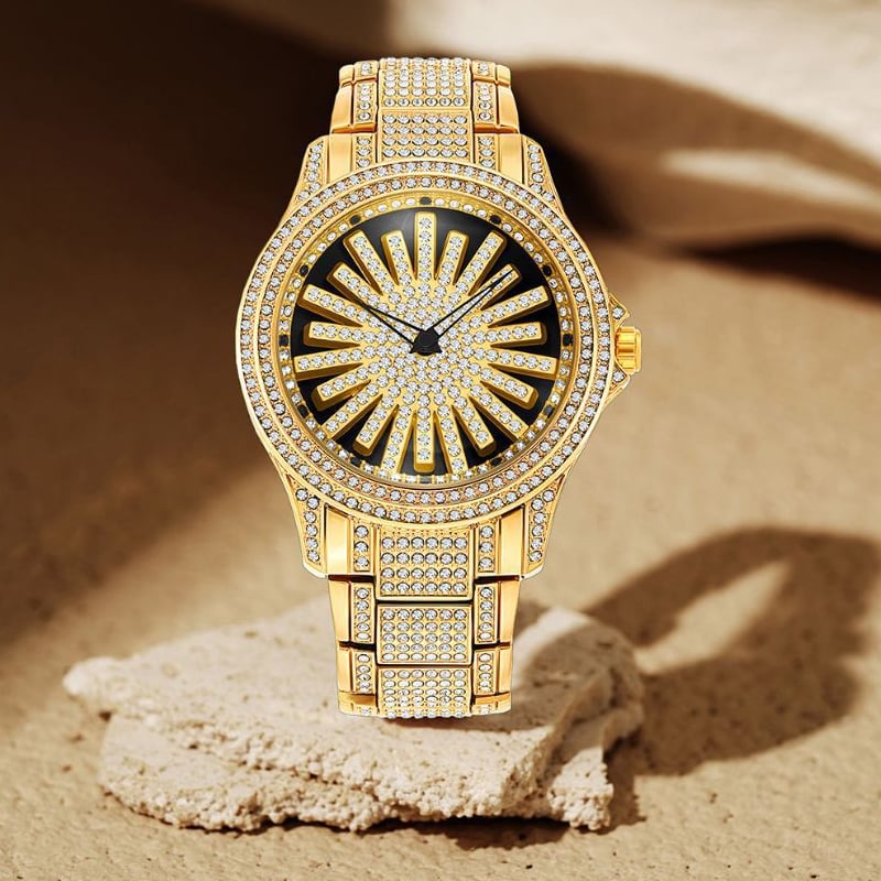 Rotating Dial Diamond-set Exquisite Watch