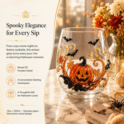 🎃 👻🍹 3D Halloween Glass Collection – Pumpkin, Ghost & Bat Designs for the Ultimate Fall Drinkware