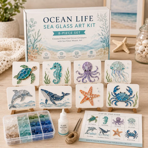 🌊🎨 DIY Sea Glass Mosaic Art Kit – Bring The Ocean To Life