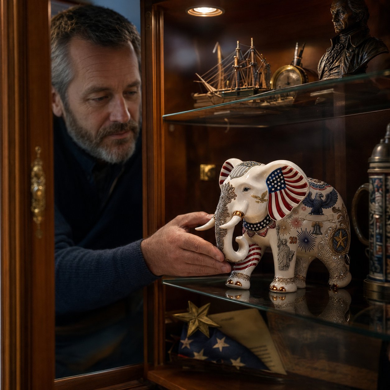 🐘Spirit of America 250th Anniversary Porcelain Elephant Figurine