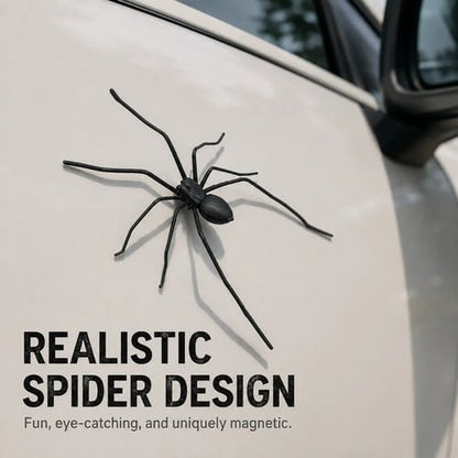 Magnetic Spider Car Decorations & Removable Prank Stickers