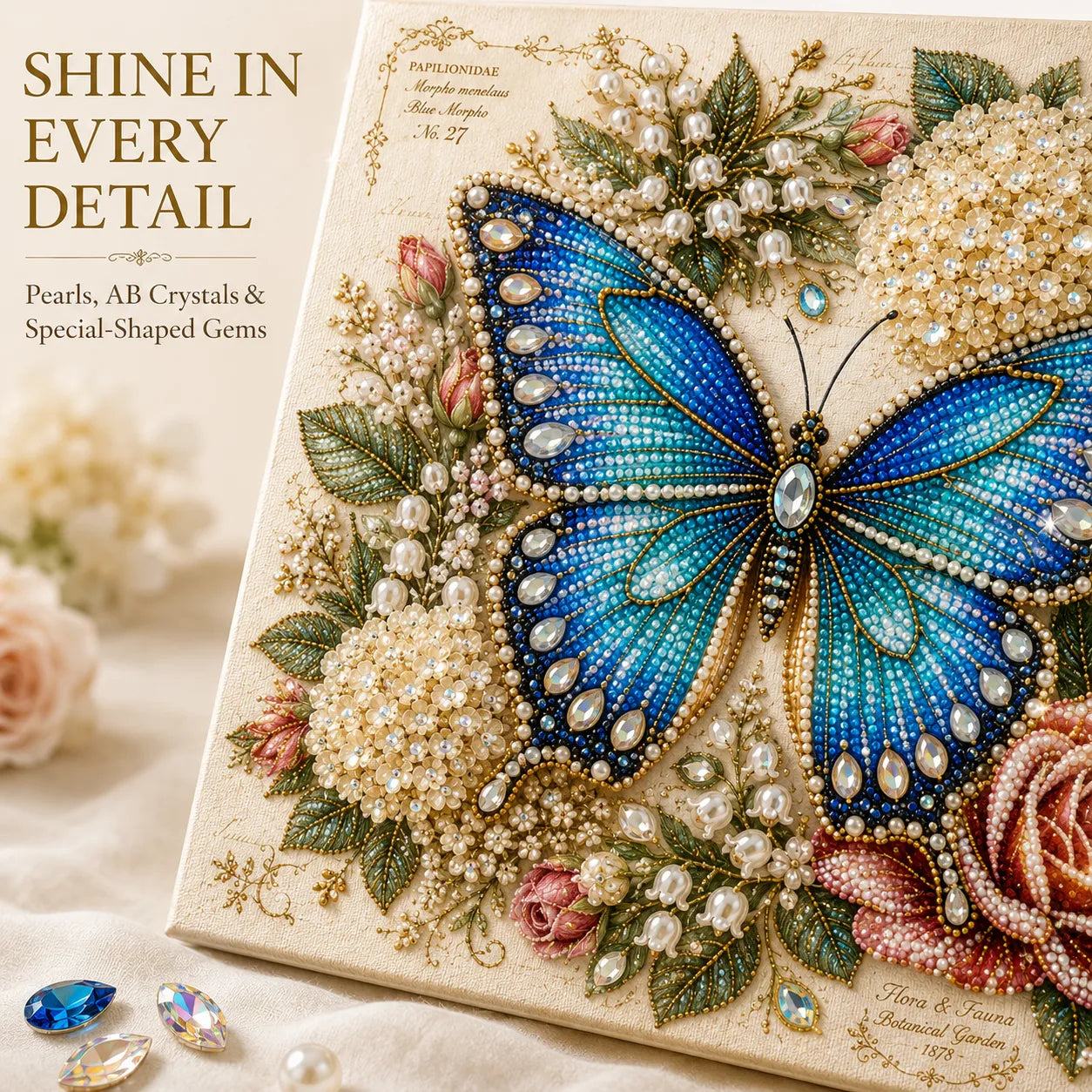 🦋💎 Shimmering Butterfly Garden Pearl Art Set – Sparkling DIY Floral Display