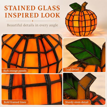 🎃Orange Indoor Patch the Pumpkin Stained Glass Accent Lamp