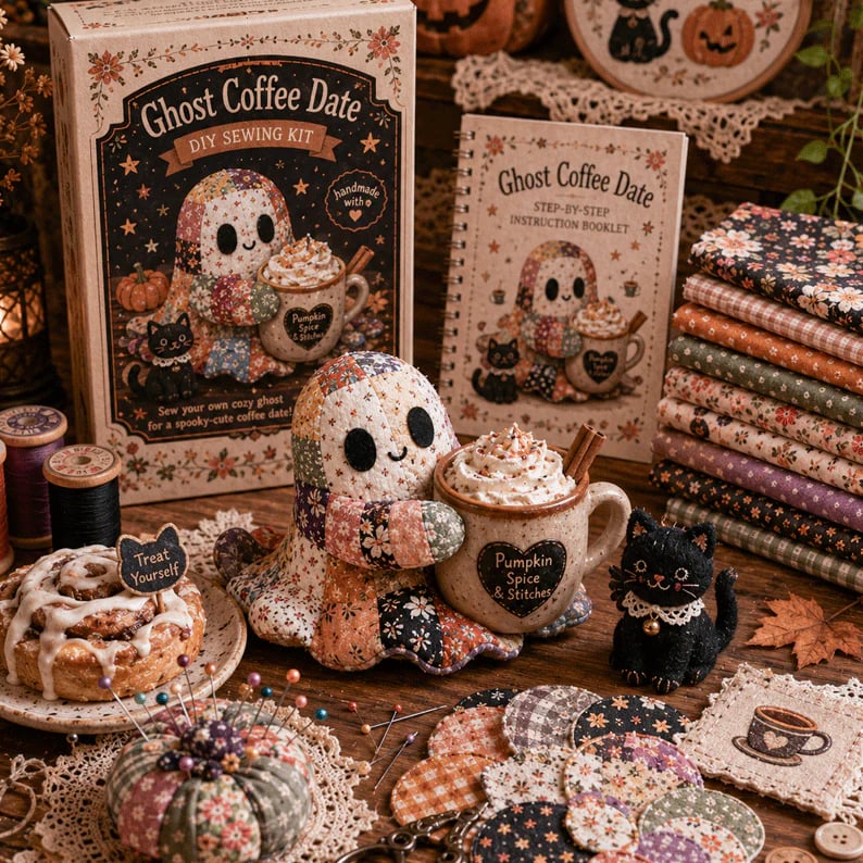 🧵49% Off Last Day - 👻Little Ghost’s Cozy Halloween DIY Patchwork Kit