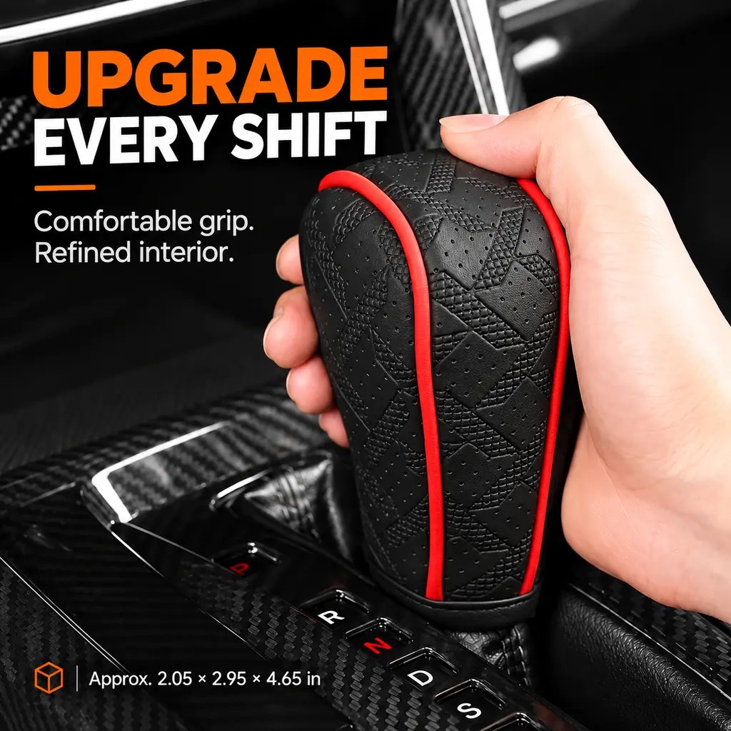 🚗 Sport Grip Leather Gear Shift Knob Cover