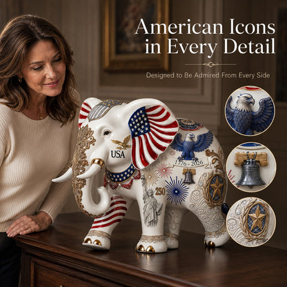 🐘Spirit of America 250th Anniversary Porcelain Elephant Figurine