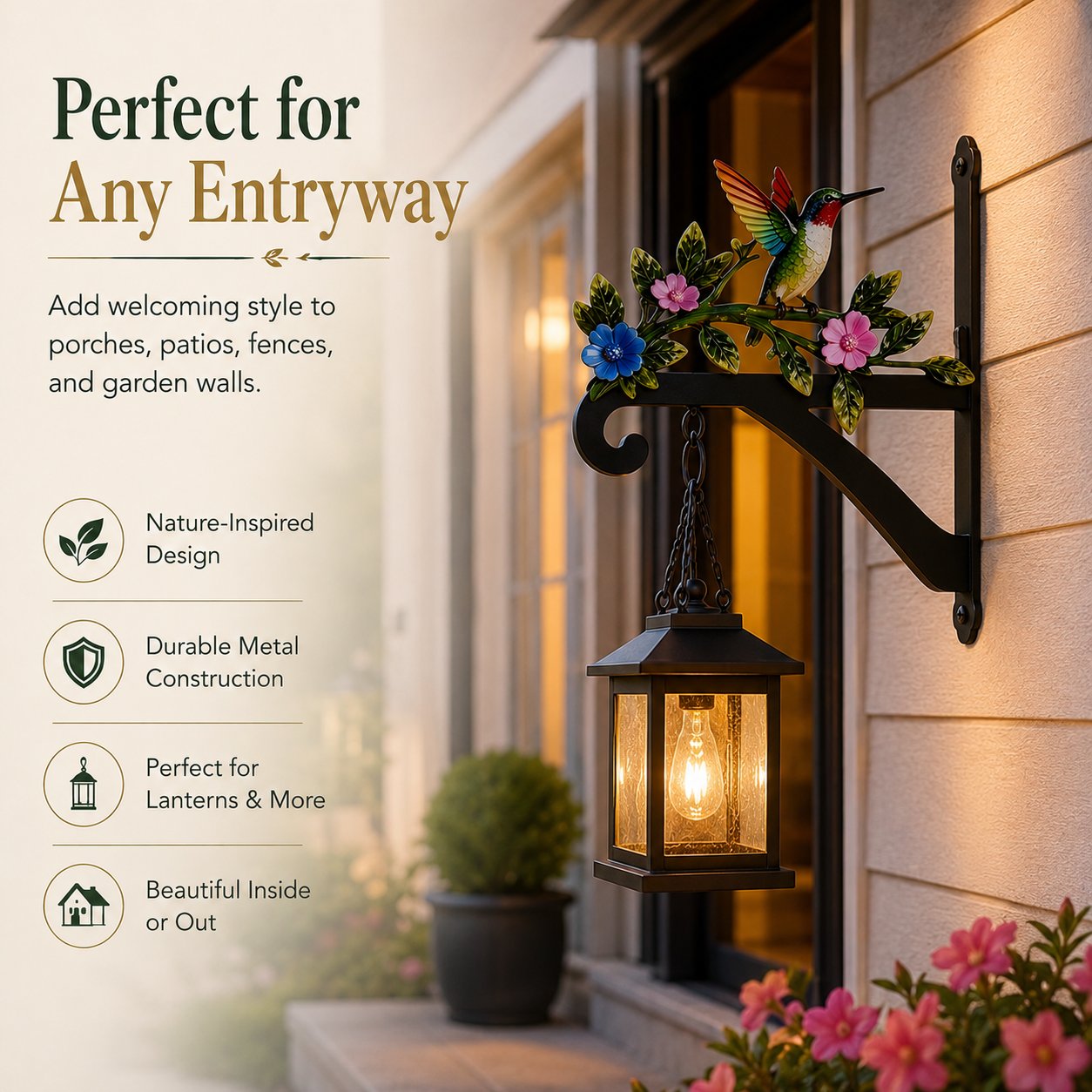 🏡✨ Decorative Hummingbird Garden Bracket