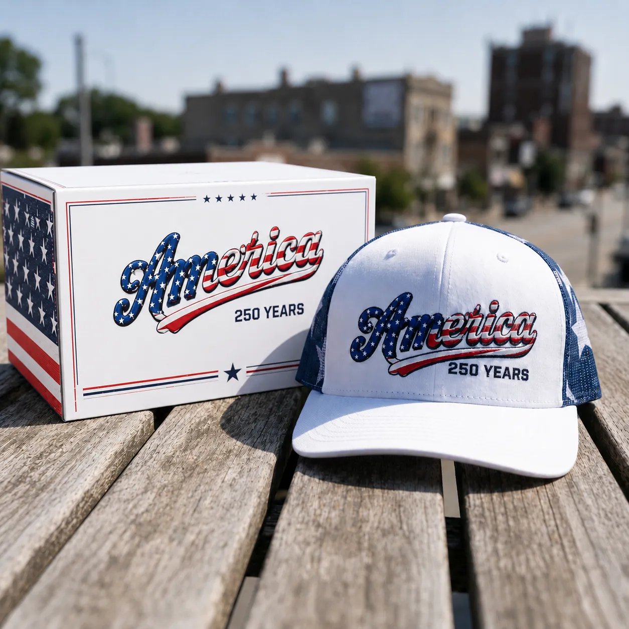 ✨ Father’s Day Sale - ❤️ 🇺🇸 America 250 Years Patriotic Embroidered Mesh Trucker Cap