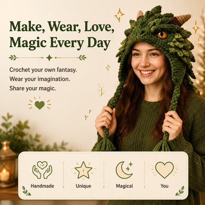 Fantasy Hood Hat DIY Crochet Kit – Create Your Own Magical Wearable Character Hat🎁Beginner Friendly
