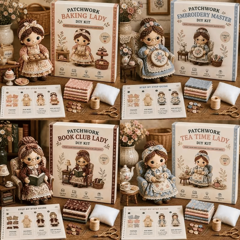 🎁Handmade Patchwork Doll DIY Kit🧵 – 💖Handmade Fun & Creativity