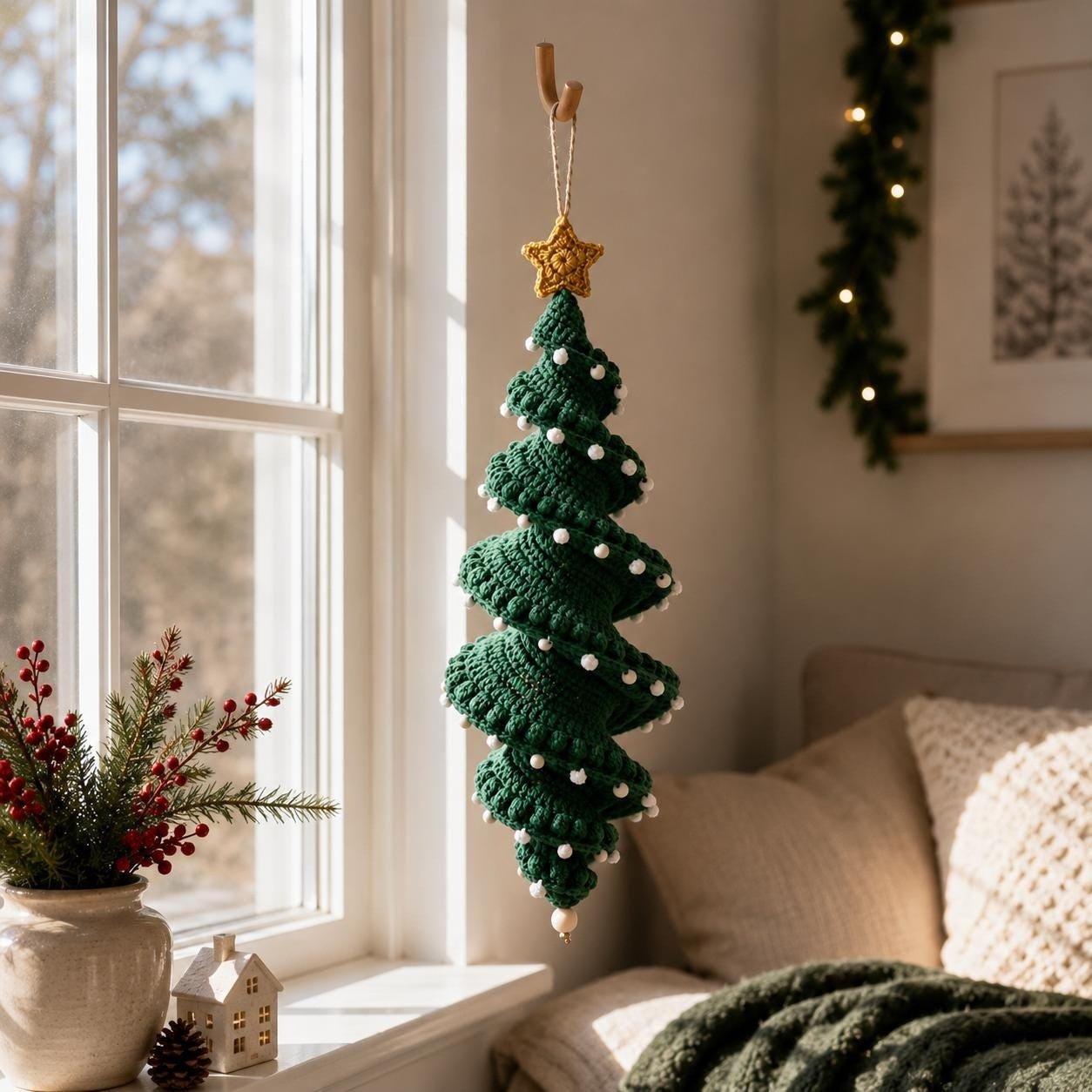 ☃️🧶 Crochet Snowman Spiral Ornament DIY Kit—Stitch Your Own Christmas Magic! 🎄✨