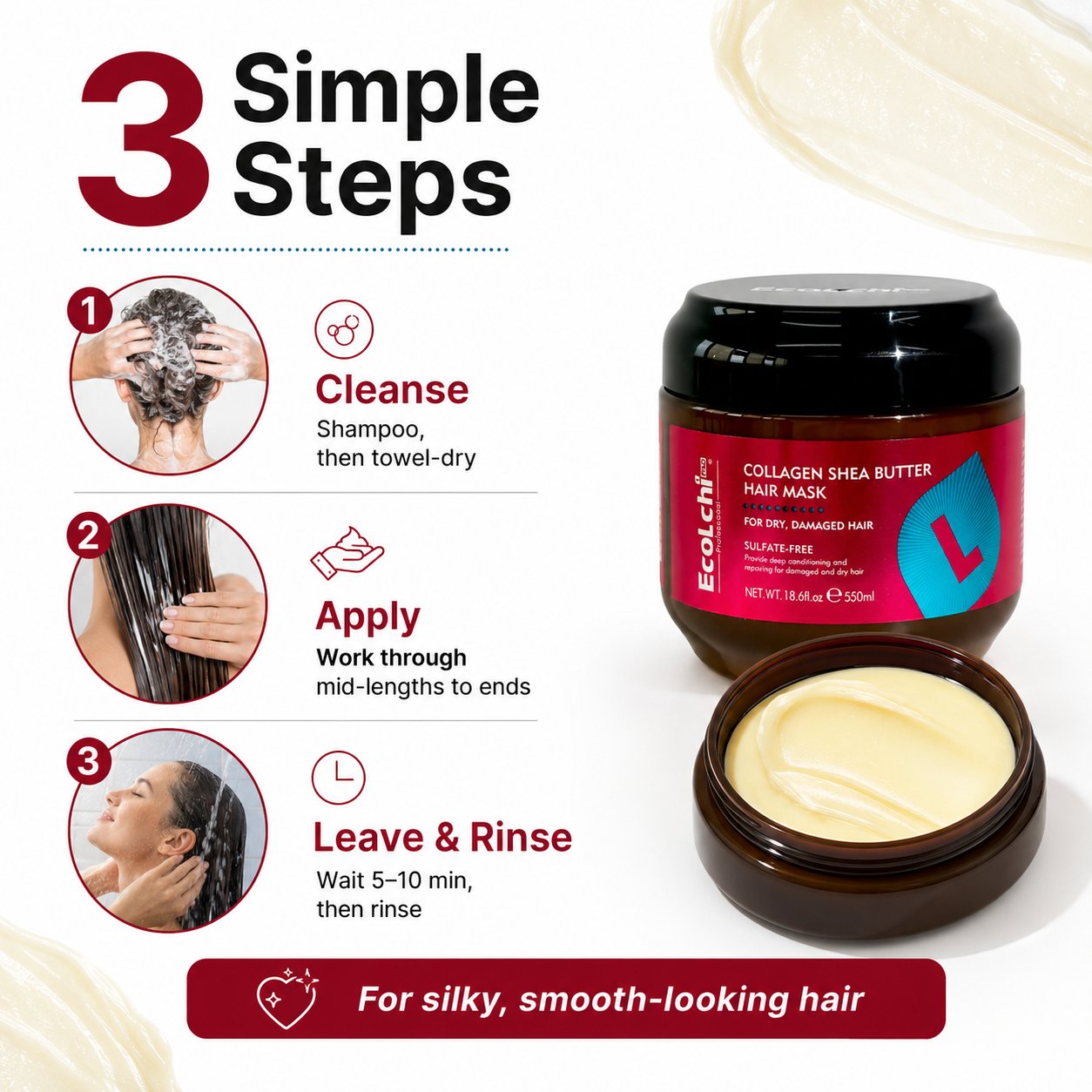 🌿💇‍♀️Collagen Shea Butter Repair Hair Mask