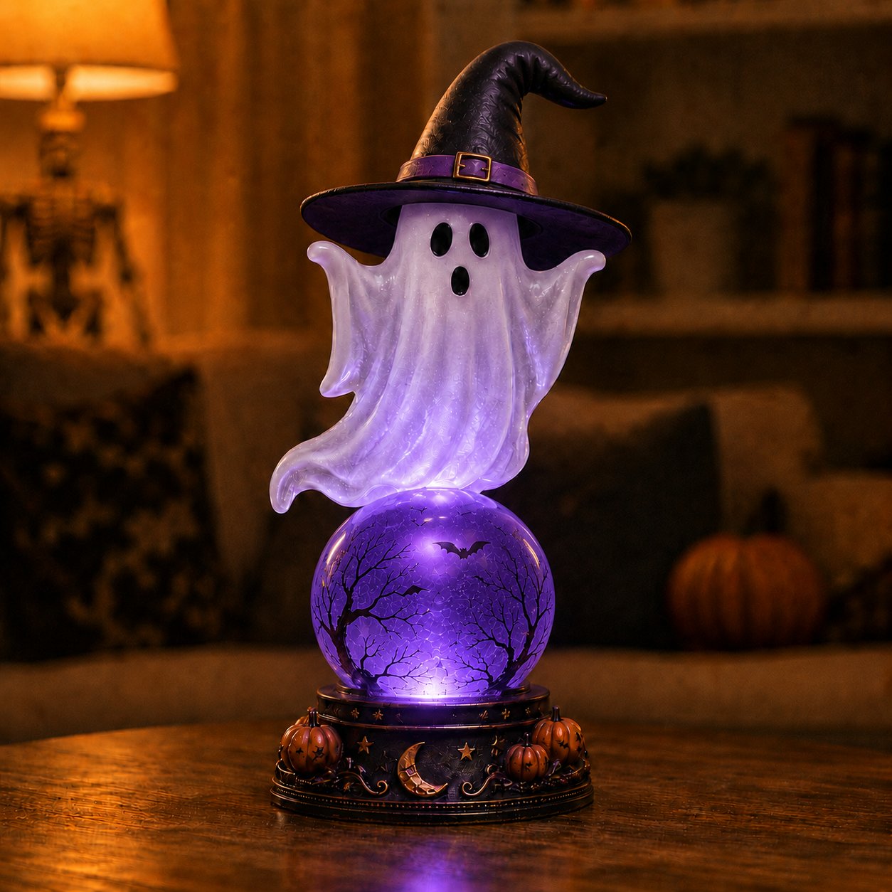 👻Halloween Raven Crystal Ball Lighted Decor