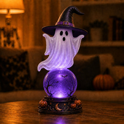 👻Halloween Raven Crystal Ball Lighted Decor