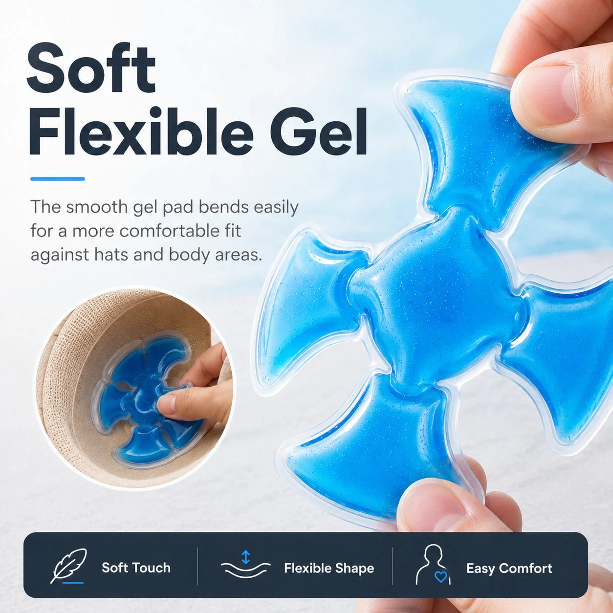 🧢🧊 Reusable Cooling Pad for Hats & Body Relief