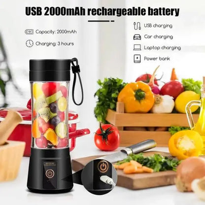 🥤⚡Mini Portable Blender Cup,Electric USB,400ml, Six Blades, leak-proof design
