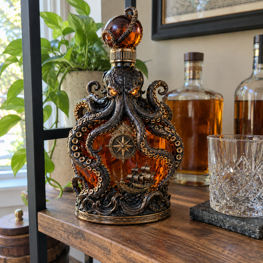 Kraken Voyage displayed in a home bar