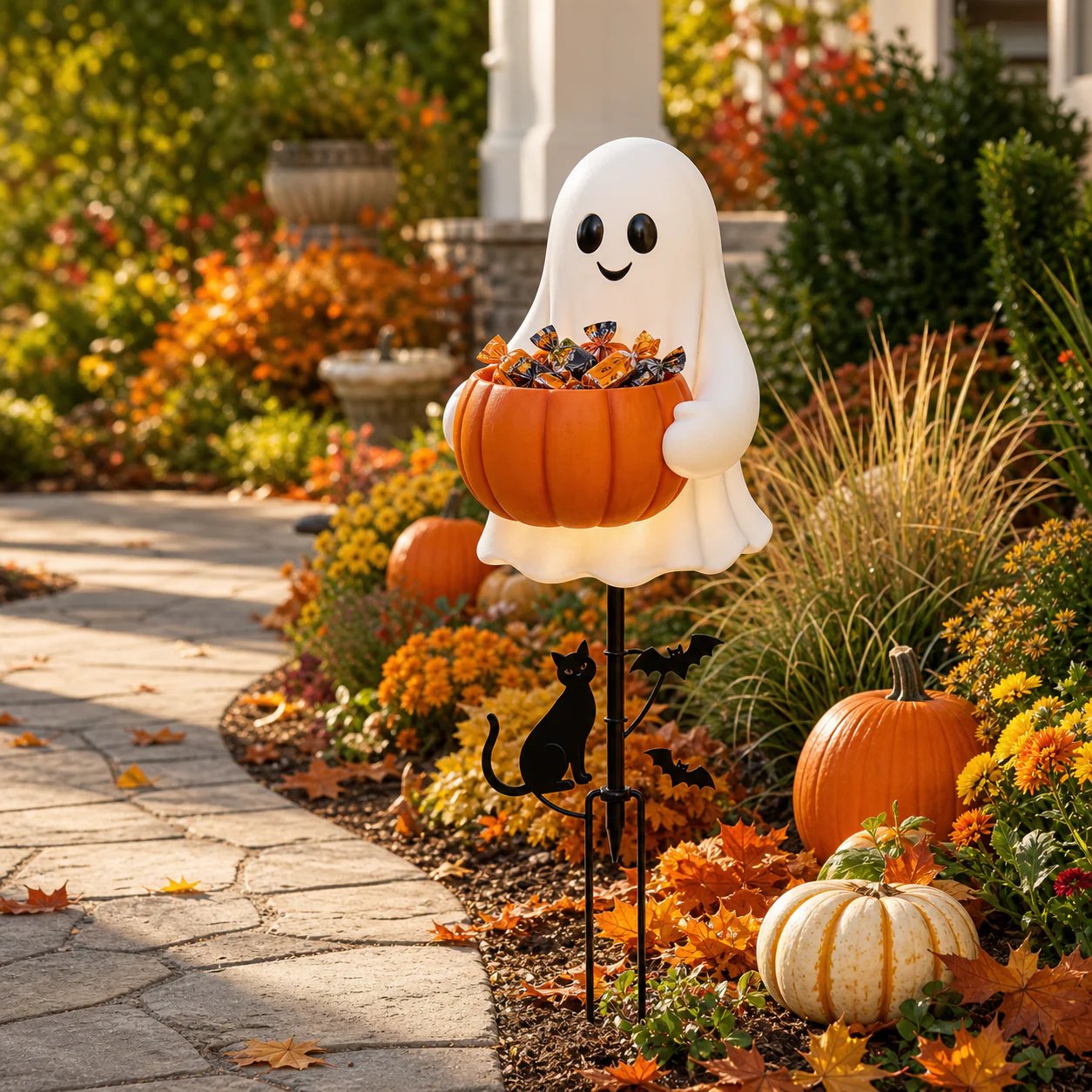 🎃🏡 Glowing Halloween Ghost Candy Holder
