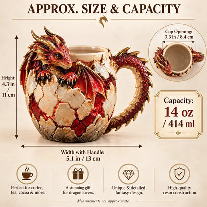 ⏳ Last Day 49% OFF – 🐉 Dragonbound Realms™ Sculpted Dragon Mug Collection | 6 Fantasy Realm Designs with Raised 3D Dragon Details ☕