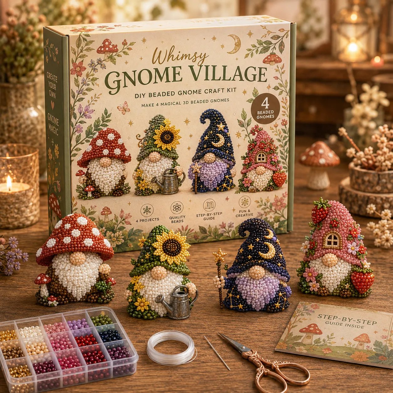 🐦LIMITED TIME SALE 50% OFF🧵✨ Creative Beaded Mini World 3D DIY Kit Collection👠