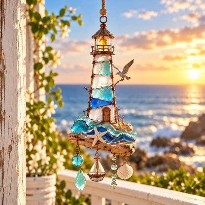 🌊✨ Sea Glass Coastal CharmsTM – Handcrafted Ocean Suncatcher Hanging Ornament Collection