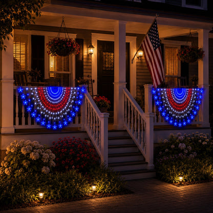 🇺🇸 Patriotic LED Fence Light – 4FT Red White Blue Glow Outdoor Decor
