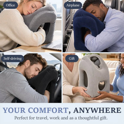 🛫 Ultra-Light Foldable Inflatable Travel Pillow | Portable Neck, Face & Arm Support for Trips 💤❤️
