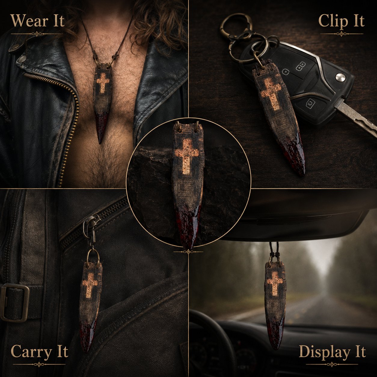 🔥Last Day 59% OFF - 🧙🖤Handmade vintage bloodwood amulet