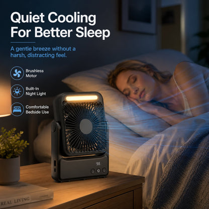 🧲Rechargeable Magnetic Portable Fan With Light 🧊& Remote Control