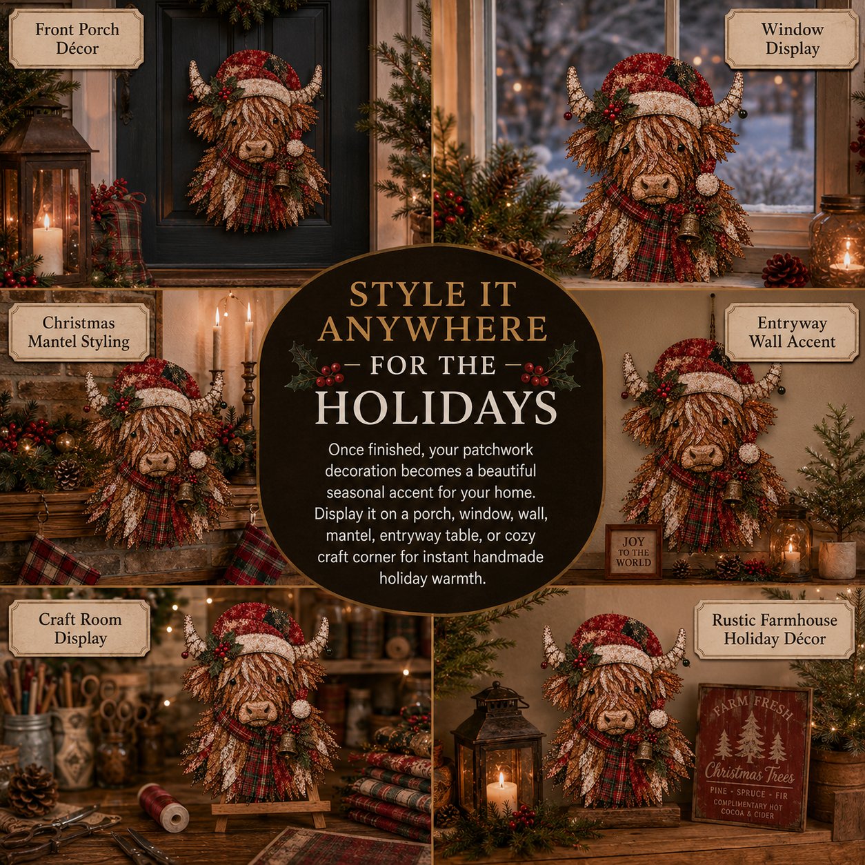 🎅Christmas Patchwork Fabric DIY Decor Kit