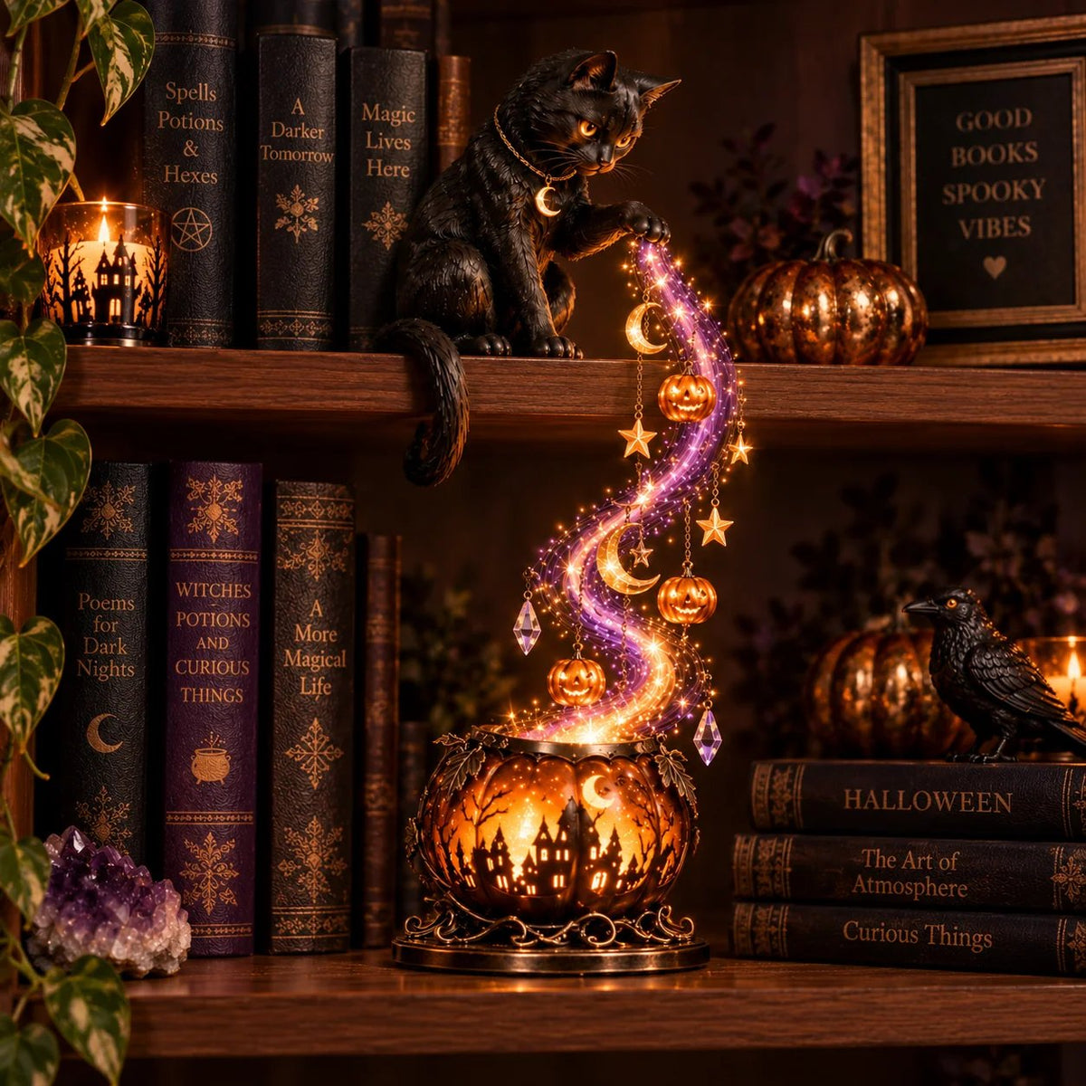 ✨Hot sale 49% OFF✨ Halloween Magic Cascade Shelf Light Collection™ – Enchanted Bookcase Decor
