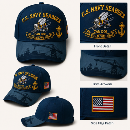 ⚓️🇺🇸 Last Day Promo: 69% OFF 🐝 US Navy Seabees "Can Do!" Tribute Cap