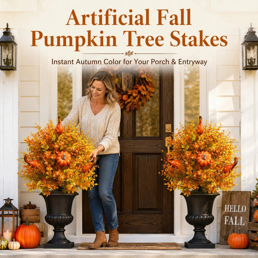 🍂🧡Artificial Fall Pumpkin Tree Stakes
