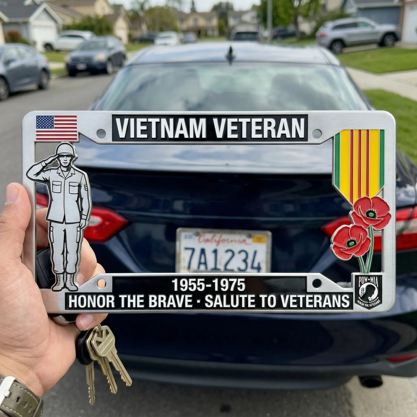 Vietnam Veteran Tribute License Plate Frame