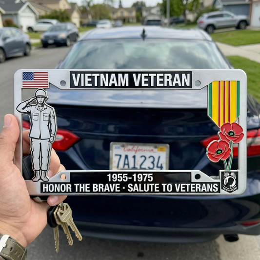 Vietnam Veteran Tribute License Plate Frame