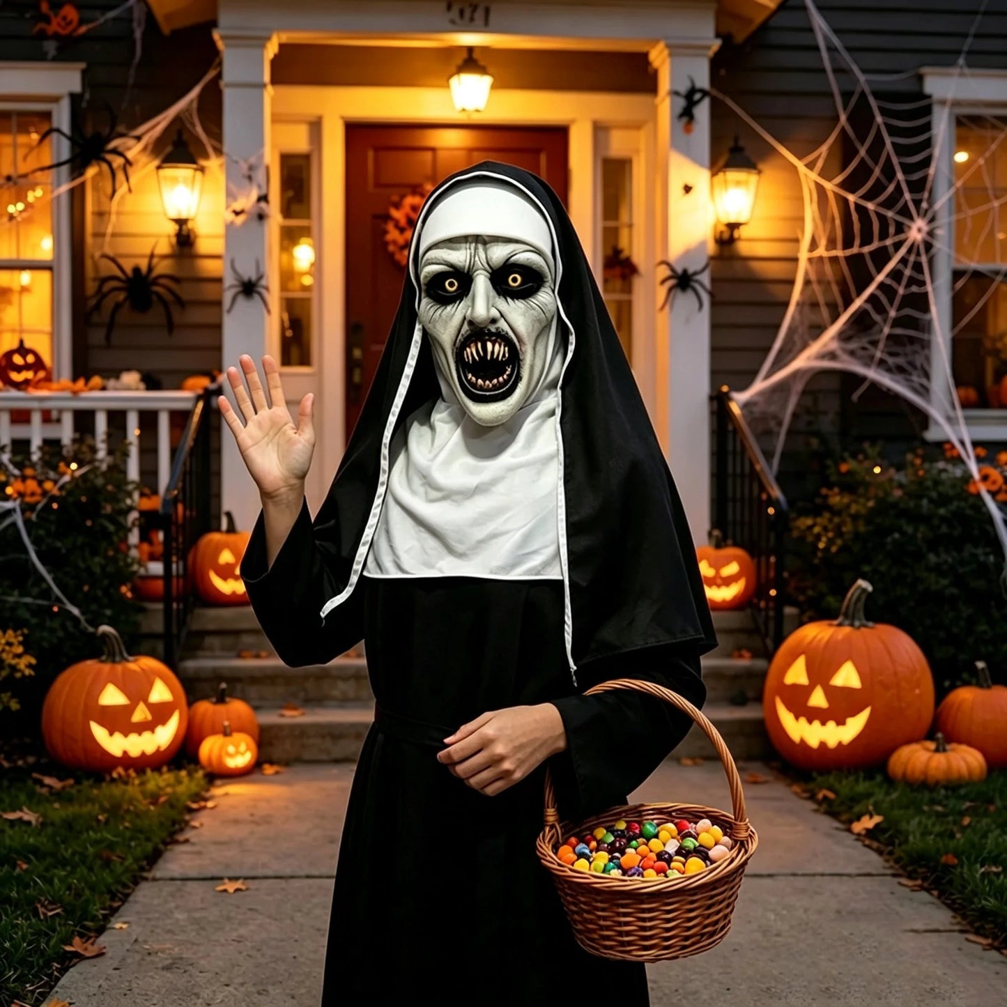 👁️😈 Spooky Qualteus Nun Mask – Become The Nightmare They Won’t Forget