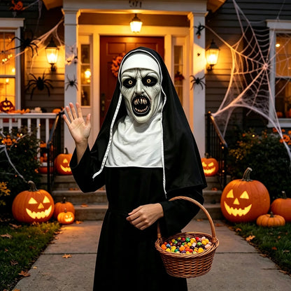 👁️😈 Spooky Qualteus Nun Mask – Become The Nightmare They Won’t Forget