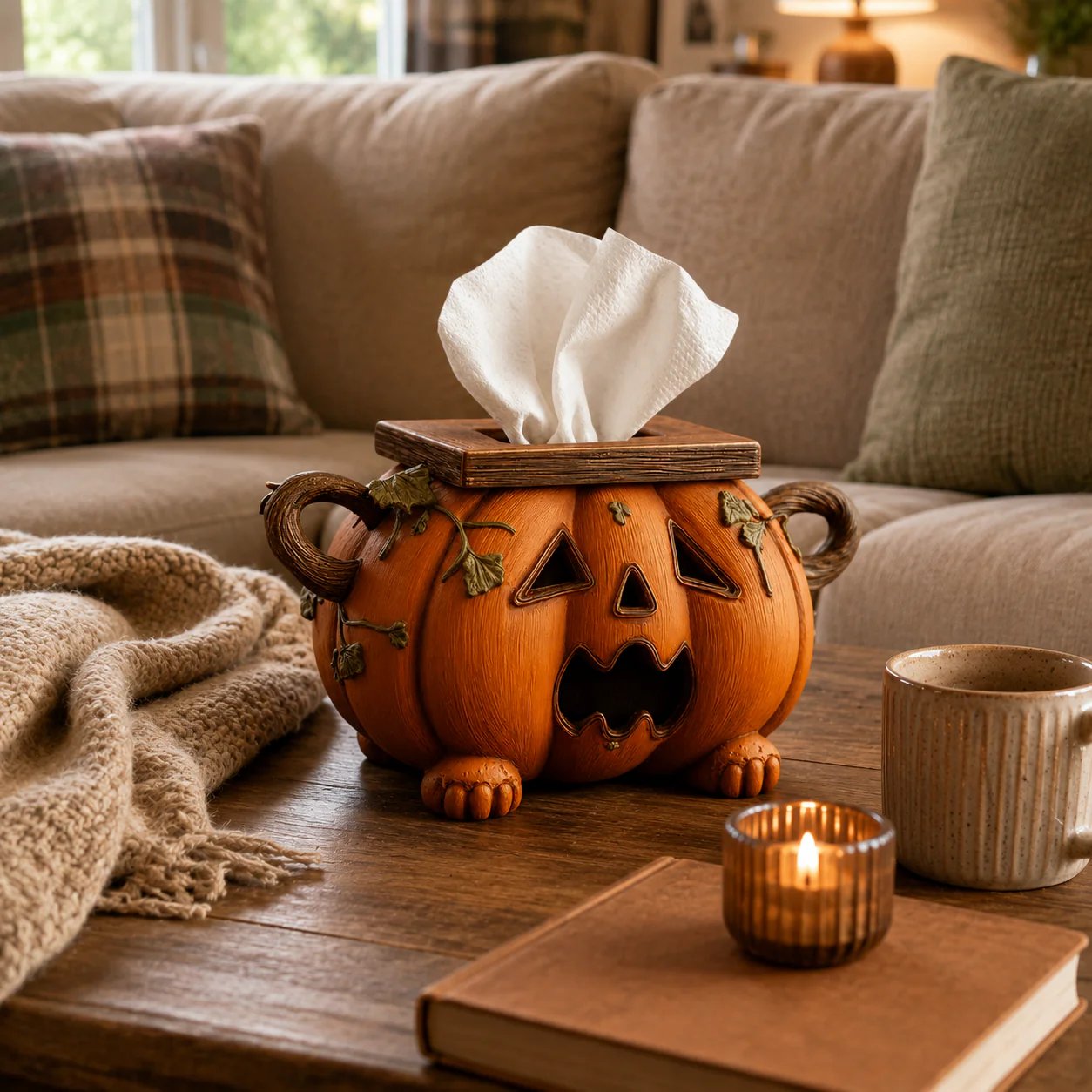 Pumpkin Halloween Tissue Box Cover