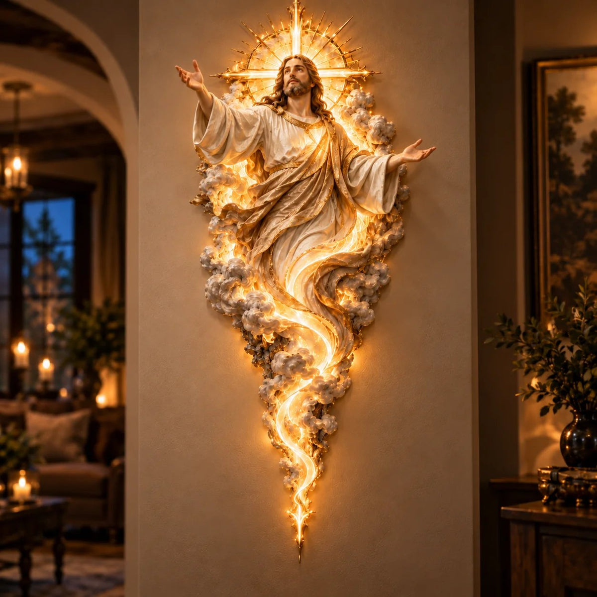 Light of the World Jesus Wall Sculpture – A Radiant Symbol of Faith for the Home✝️
