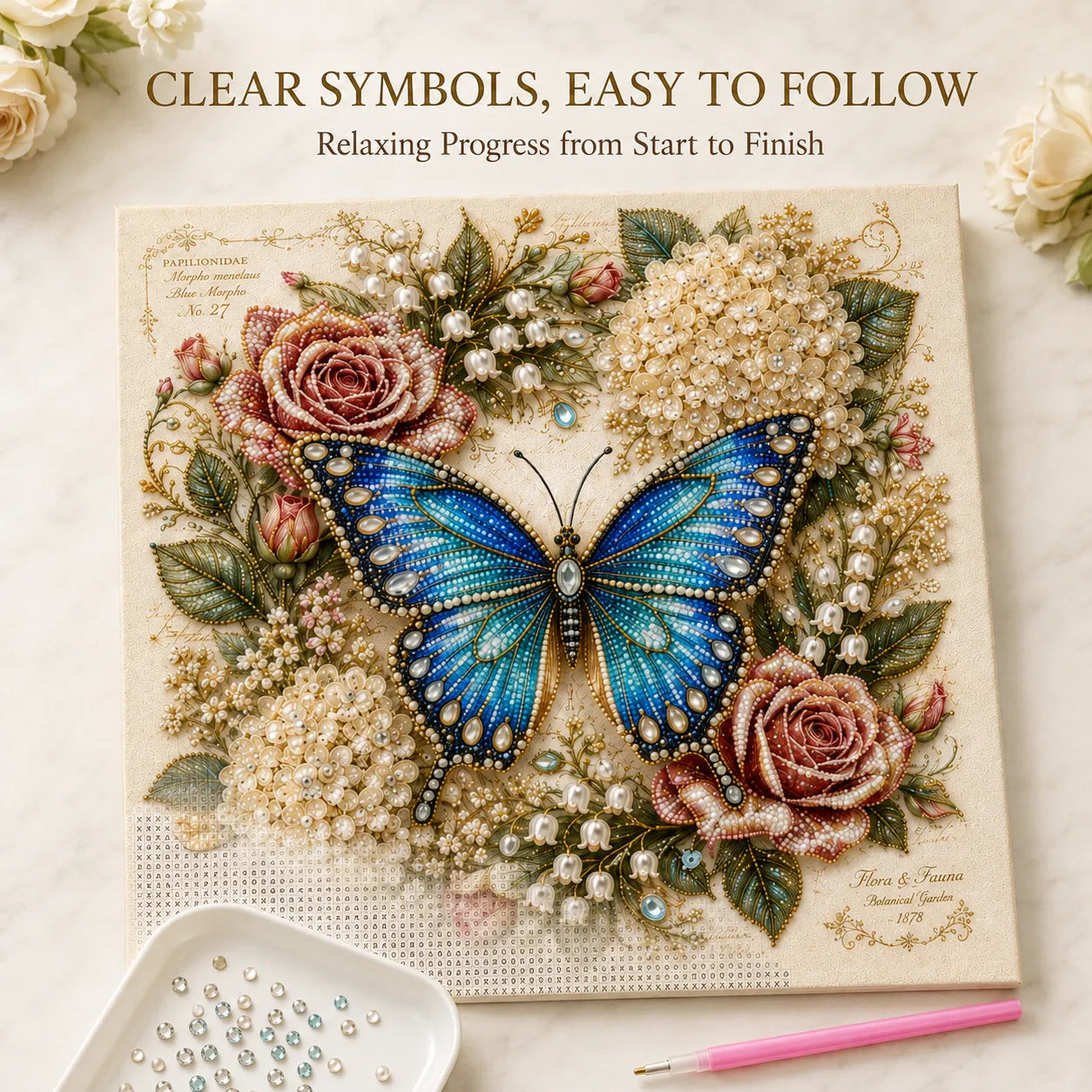 🦋💎 Shimmering Butterfly Garden Pearl Art Set – Sparkling DIY Floral Display