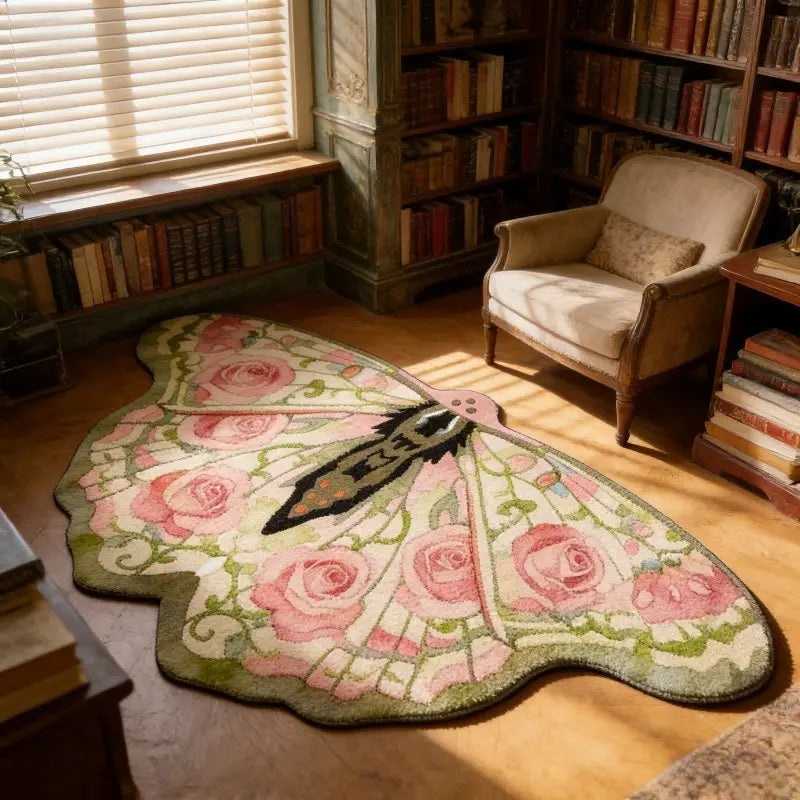 Vintage Colorful Butterfly Rug