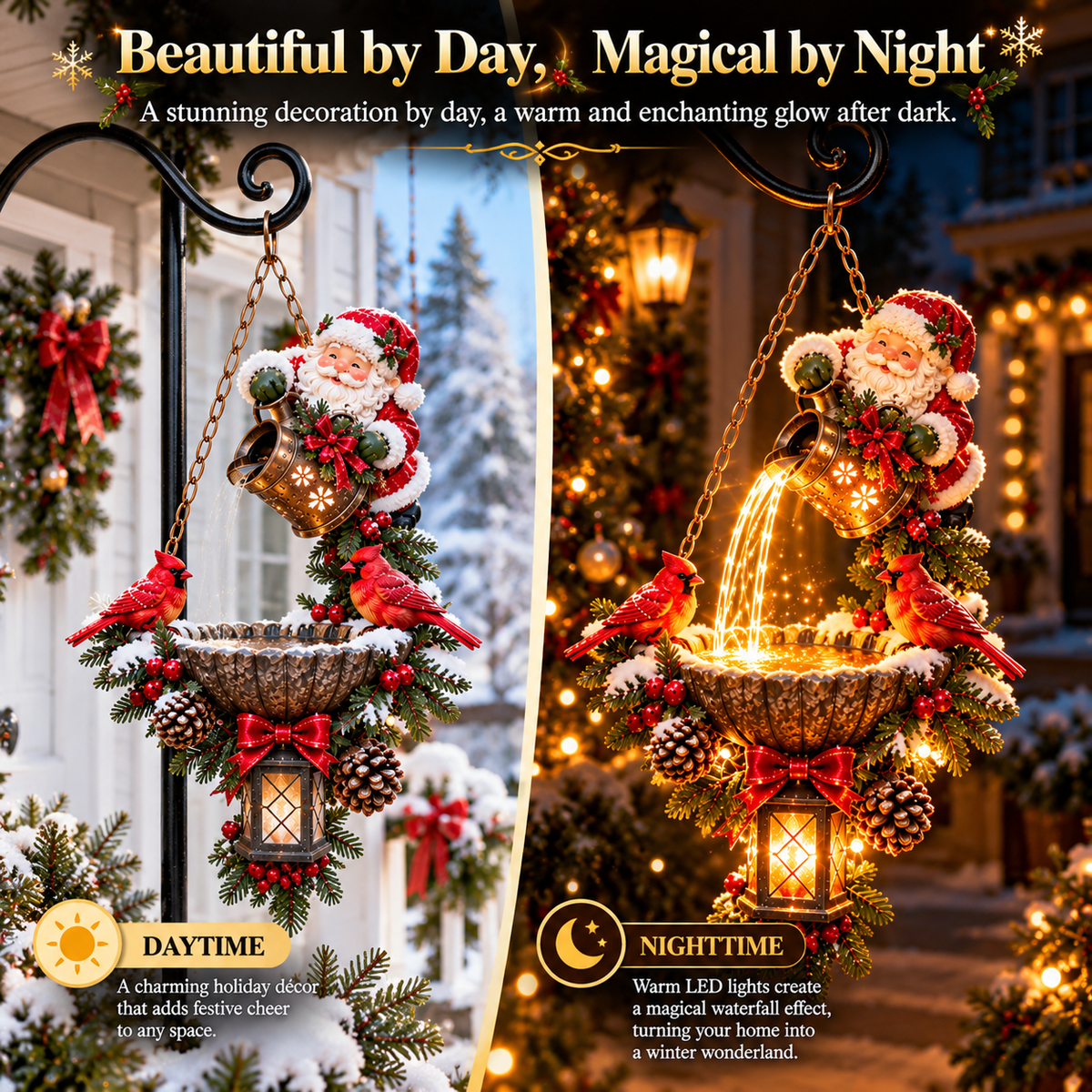 🔥Last Day 50% OFF-🎅✨ Santa’s Enchanted Lightfall – Cardinal Hanging Lantern with a Magical Cascading Christmas Glow