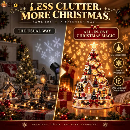 🎄Christmas Village Projection Centerpiece – 4 Themed Villages