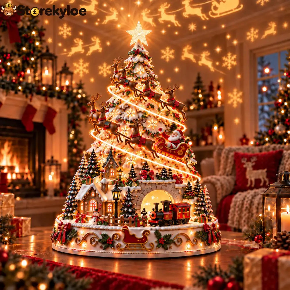 🎄Christmas Village Projection Centerpiece – 4 Themed Villages