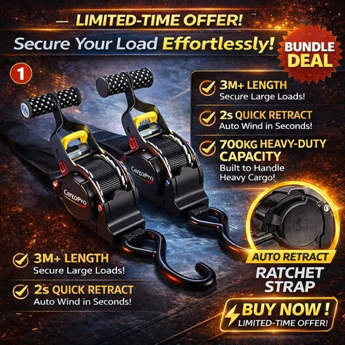 🚛Auto-Retract Tie-Down Ratchet Straps💪|No More Tangles, Secure Cargo Easily