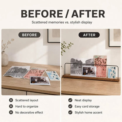 Minimalist Photo Display Shelf – Modern Wall Ledge for Photos, Art Prints & Postcards